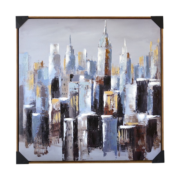 Πίνακας Ζωγραφικής ''NY City'' Καμβάς με Ξύλινο Πλαίσιο 80x80cm